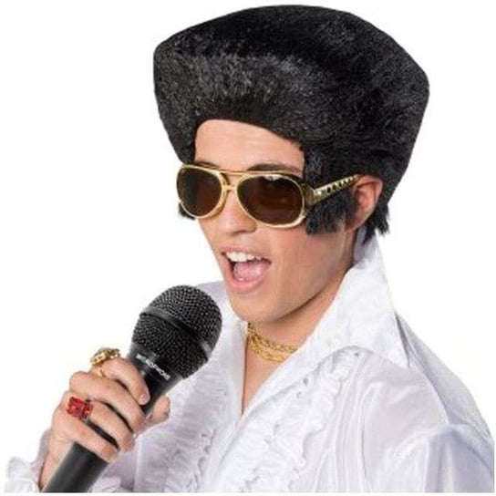Peruka party, Elvis Presley, czarna Folat