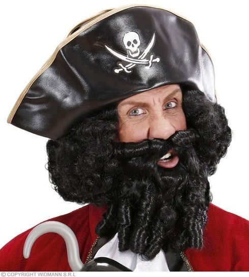 Peruka pirata z brodą, czarna, rozmiar uniwersalny Inna marka