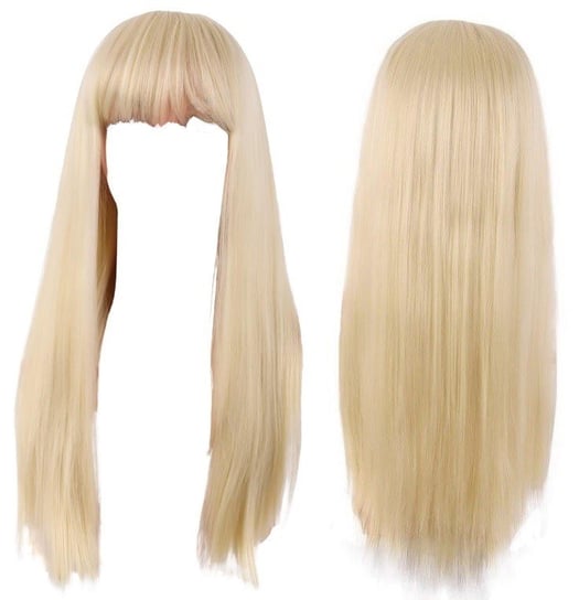 Peruka Wig Włosy Blond Długie Barbie Grzywka Strój Na Bal Karnawał Hopki