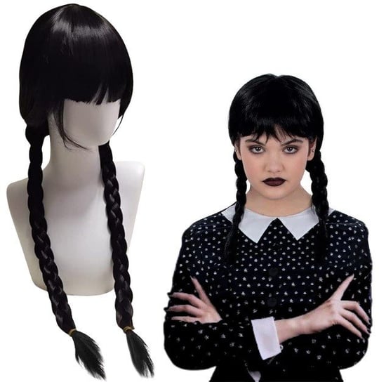 Peruka Wig Włosy Wednesday Addams Cosplay Hopki
