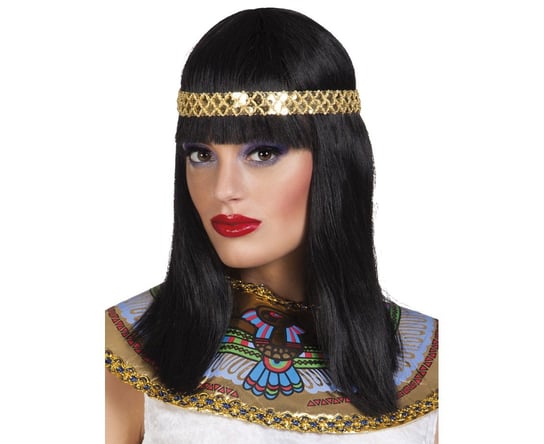 Peruka z opaską, Cleopatra, czarna GODAN