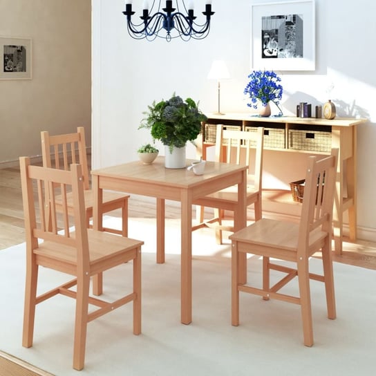 Perwoi, Meble kuchenne, stół i krzesła, drewniane, 70x70x73,5cm vidaXL
