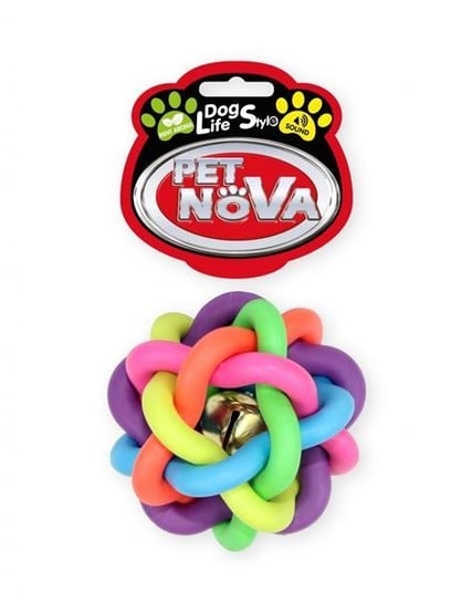 Pet Nova DOG LIFE STYLE Piłka pleciona 6cm, kolorowa, aromat mięta PET NOVA