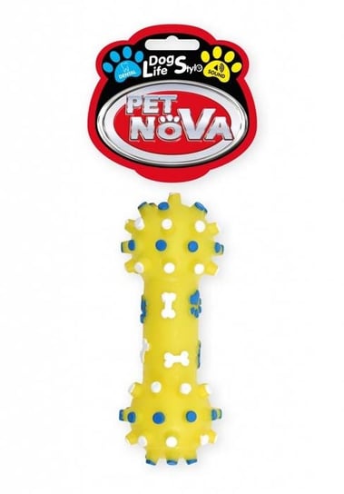 Pet Nova Hantel dentystyczny DentBone z dźwiękiem żółty [rozmiar M] 12cm PET NOVA