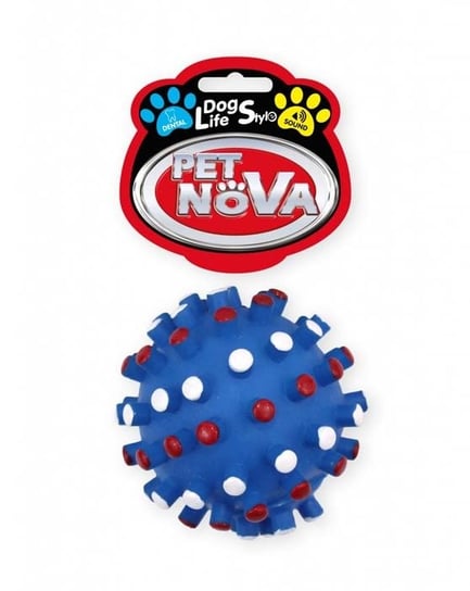 Pet Nova Piłka jeżowa DentBall z dźwiękiem niebieska [rozmiar M] 8,5cm PET NOVA