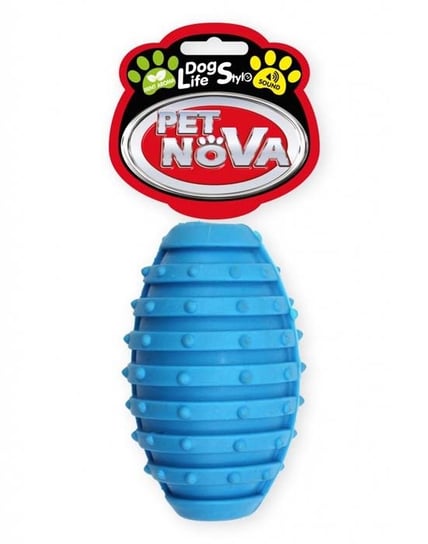 Pet Nova Piłka rugby miętowa RugbyBall z dzwonkiem niebieska 10cm PET NOVA