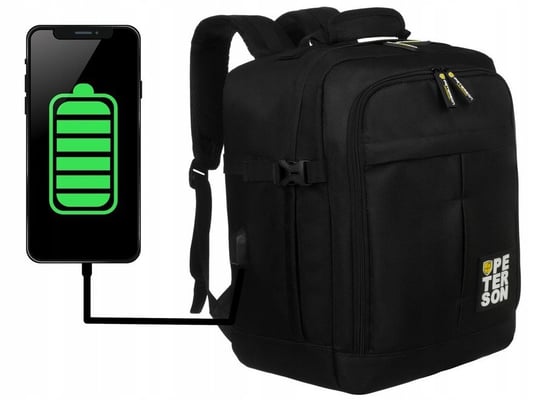 PETERSON duży plecak podróżny bagaż dla WIZZAIR 40x30x20 USB Peterson