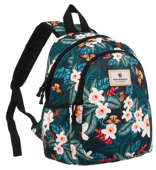 PETERSON klasyczny plecak damski mały miejski plecaczek z kwiatowym printem Peterson