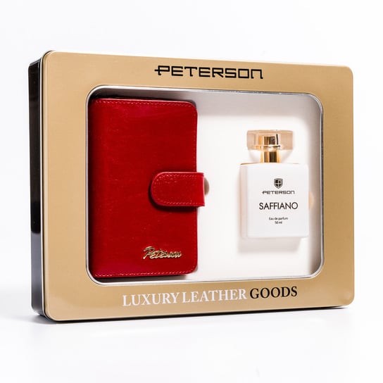 PETERSON mały portfel skórzany + perfumy zestaw prezentowy dla niej Peterson