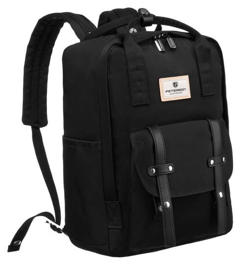 PETERSON plecak damski miejski czarny dla kobiety sportowy szkolny na laptopa Peterson