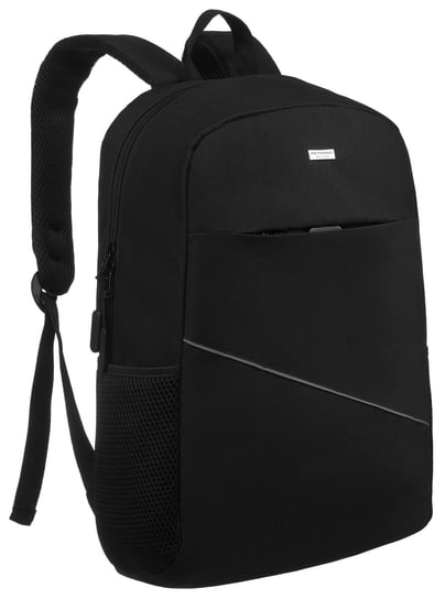 PETERSON plecak męski duży na laptopa 15.6 miejski do pracy z USB czarny Peterson