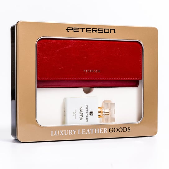 Peterson portfel skórzany damskie perfumy zestaw na prezent Peterson