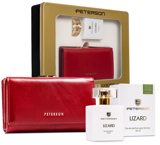 PETERSON zestaw portfel skórzany damski + woda perfumowana Peterson