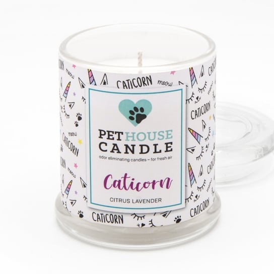 PetHouse Candle sojowa świeca zapachowa neutralizująca zapach - Caticorn Citrus & Lavender Argon Audio