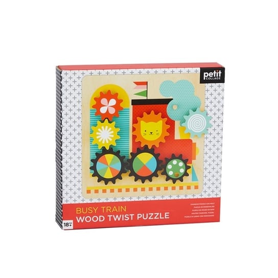Petit Collage, Drewniane ruchome puzzle dla dziecka Pociąg Petit Collage