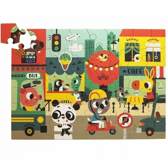 Petit Monkey - MAXI Puzzle Wesołe zwierzęta - Miasto Petit Monkey