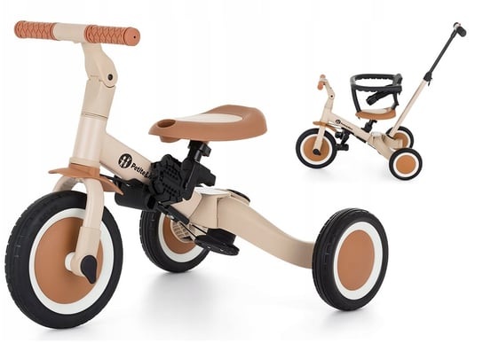 Petite&Mars Turbo  Wielofunkcyjny trójkołowy rowerek 5w1 Beżowy Petite&Mars