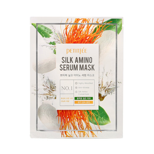 Petitfee Silk Amino Serum Mask 25 g - odżywcza maska z jedwabiem Petitfee