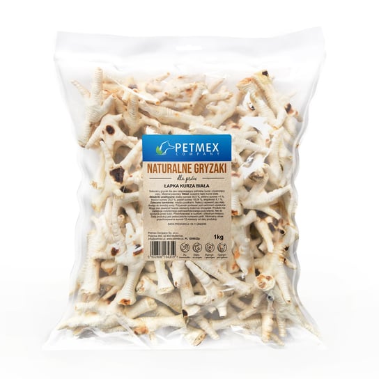 PETMEX Łapka kurza biała gryzak naturalny 1kg Petmex