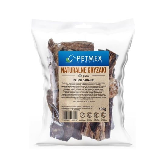 PETMEX Płuco baranie gryzak naturalny 100g Petmex