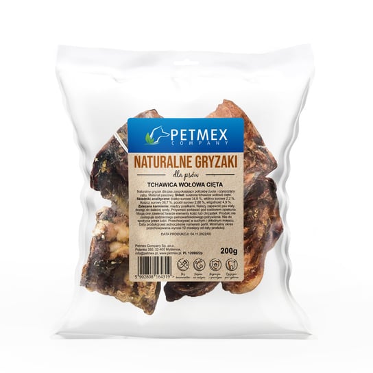 PETMEX Tchawica wołowa cięta gryzak naturalny 200g Petmex