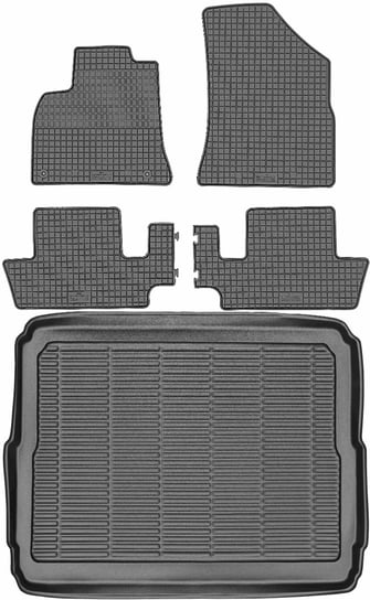 Peugeot 3008 I Crossover od 2009-2016r. Bagażnik MAX-DYWANIK 911606 + Dywaniki PETEX P25910 Max-Dywanik