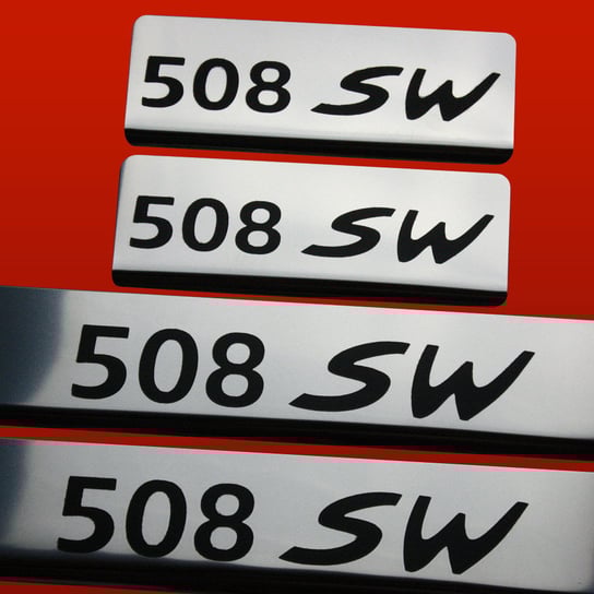 PEUGEOT 508 MK1 Nakładki progowe 508 SW SW 304 stal nierdzewna Wykończenie połysk Czarne napisy Peugeot