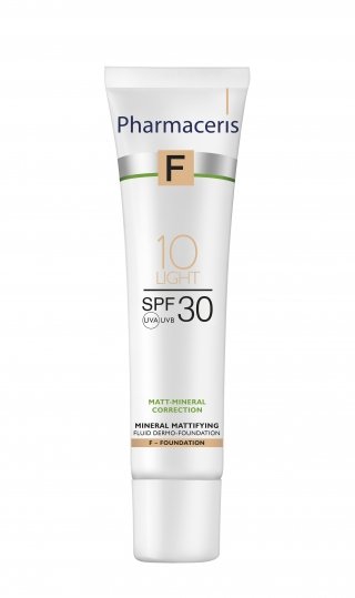 Pharmaceris, F Matt-Mineral-Correction, mineralny dermo-fluid matujący, Spf 30, light 10, 40 ml Pharmaceris