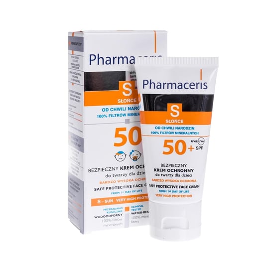 Pharmaceris, S, bezpieczny krem ochronny do twarzy dla dzieci Sun Protect, SPF50+, 50 ml Pharmaceris