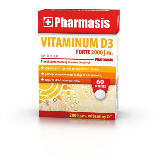Pharmasis Vitaminum D3 Forte 2000 j.m., suplement diety, 60 tabletek Pharmasis