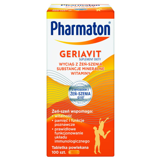 Pharmaton Geriavit, suplement diety, 100 tabletek powlekanych Sanofi Aventis