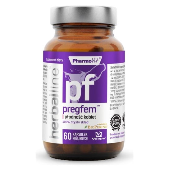 Pharmovit Herballine Pregfem Suplement diety, 60 kaps. Płodność Kobiet Pharmovit