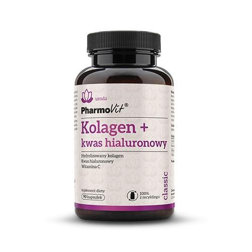 Pharmovit, Kolagen + Kwas Hialuronowy, Bezglutenowy, Suplement diety, 90 kaps., 57,15 G Pharmovit