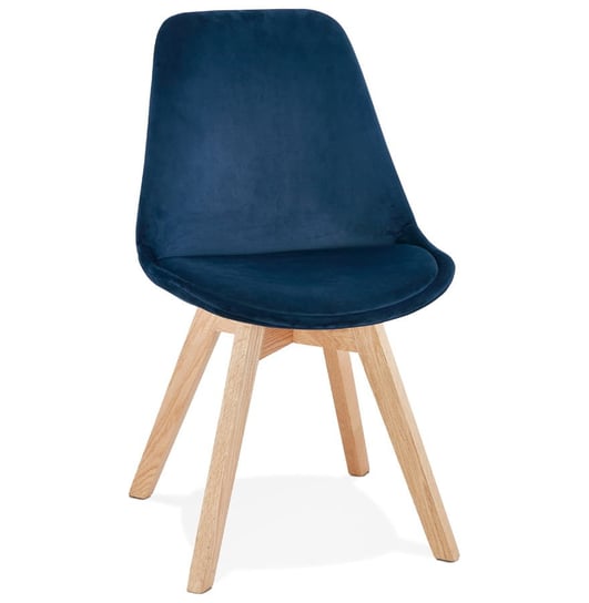 PHIL krzesło tkanina k. niebieski, nogi natural Kokoon Design