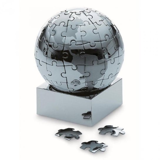 PHILIPPI Puzzle globus, srebrny, 7,5 cm Philippi