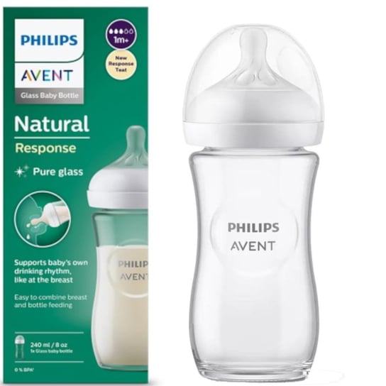 Philips Avent, Szklana responsywna butelka do karmienia Natural 240ml SCY933/01 Philips Avent