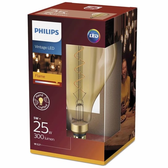 Philips Gigantyczna żarówka LED, 5 W, 300 lm, płomień, 929001817101 Philips