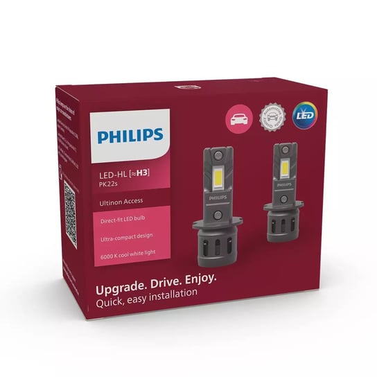 Philips Żarówka Led H3 Ultinon Access Łatwy Montaż 2Szt. 6000K Philips