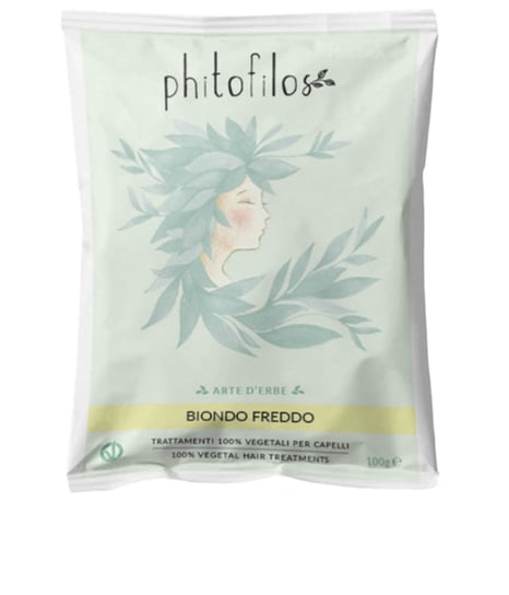 Phitofilos Biondo Freddo - Mieszanka Ziół Koloryzujących, Rzewień Z Indygo I Granatem, Chłodny Blond Phitofilos