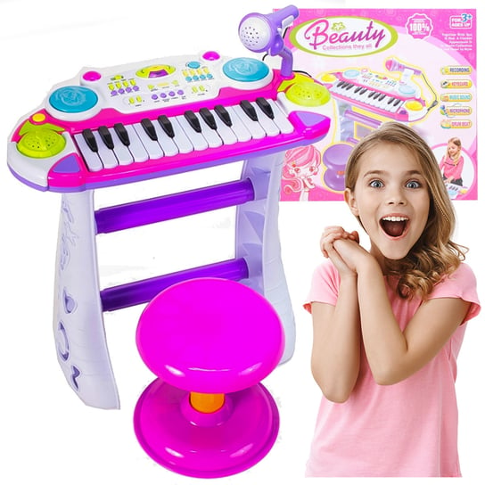 Pianinko Dla Dzieci Keyboard Organy Pianino Z Mikrofonem + Taboret Prezent X94 elektrostator