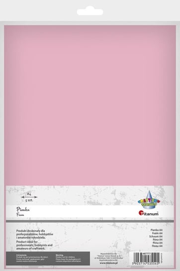 Pianka Dekoracyjna Różowa Jasna A4 5 Szt Titanum Titanum