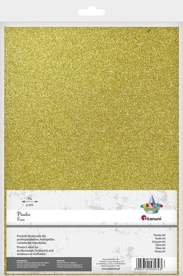Pianka Dekoracyjna Złoty Brokat A4 5 Szt Titanum Titanum
