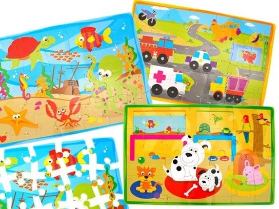 Piankowe puzzle dla dziecka mix wzorów puzzle dla najmłodszych 50x33 cm Inna marka