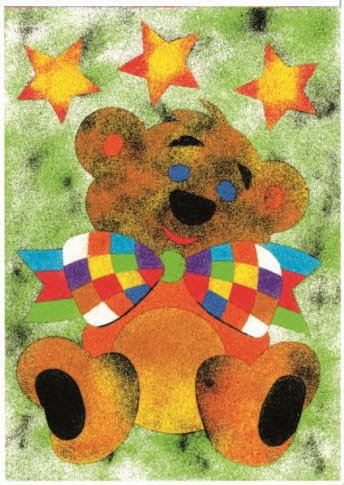 Piaskowe Obrazki Kolorowanki Zabawki Kreatywne Dla Chłopców I Dziewczynek - 1 - Miś Z Kokardą Piaskowe Obrazki