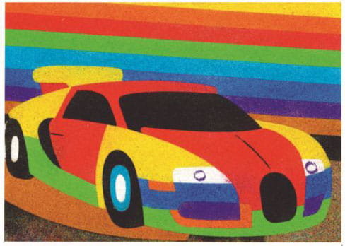 Piaskowe Obrazki Kolorowanki  Zabawki Kreatywne Dla Chłopców I Dziewczynek - 18 - Samochód Piaskowe Obrazki