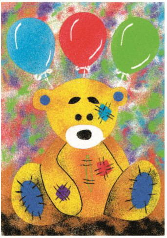 Piaskowe Obrazki Kolorowanki Zabawki Kreatywne Dla Chłopców I Dziewczynek - 2 - Miś Z Balonami Piaskowe Obrazki