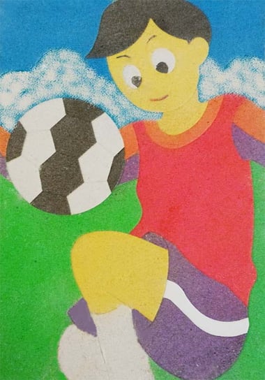 Piaskowe Obrazki Kolorowanki  Zabawki Kreatywne Dla Chłopców I Dziewczynek - 28 - Piłkarz Frontem Piaskowe Obrazki