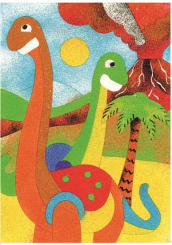 Piaskowe Obrazki Kolorowanki Zabawki Kreatywne Dla Chłopców I Dziewczynek - 5 - Dinozaury Piaskowe Obrazki
