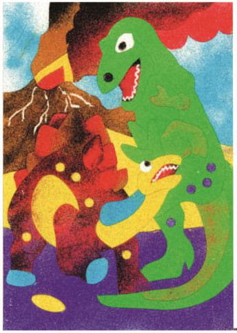 Piaskowe Obrazki Kolorowanki Zabawki Kreatywne Dla Chłopców I Dziewczynek - 6 - Dinozaury Piaskowe Obrazki