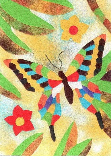 Piaskowe Obrazki Kolorowanki  Zabawki Kreatywne Dla Chłopców I Dziewczynek - 7 - Motylek Piaskowe Obrazki